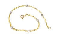 Diamond set 14ct yellow gold chain bracelet