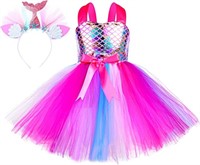 Summer 4 Colors Mermaid Dress for Girls-M