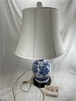 Blue & White Porcelain Table Lamp 31"