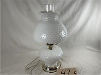 Milk Glass Huricane Lamp 18"