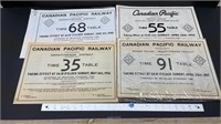 3 Original & 1 Photocopy CPR Timetables (1926,