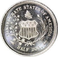 1862 CONFEDERATE HALF DOLLAR RESTRIKE - GEM BU