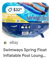 SwimWays Spring Float,  Inflatable Lounge Chair,
