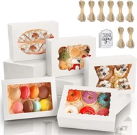 KPOSIYA 65 PCS 8x6x2.5 Inch Cookie Boxes with Wind