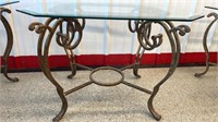 Light Metal Base Table #2 w/Beveled Glass Top