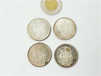 4 pièces 50 cents CAN 1963-65-66