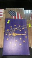 Indiana State Flag & U.S.A. Flag Wall Art