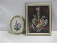 Two Framed X-Stitch Home Decor Items See Info