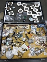 LARGE ESTATE LOT OF ASSORTED JEWELRY, COINS, ETC