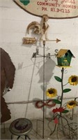 Weather vane. White rooster 4 points 84” tall