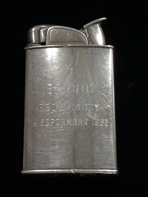 Vintage Evans Sterling Silver Deco Pocket Lighter