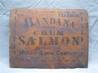 Antique 30's Wooden Bandana Brand Chum Salmon Sign