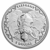 2023 Sierra Leone 1 Oz Silver $1 Big 5 Elephant Bu