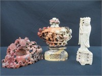 3 SOAPSTONE CARVINGS