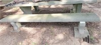 Cement Picnic Table with Cement Bench Seats