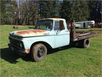 1964 FORD F350 FLATBED, V-8 292 CID