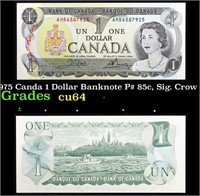 1969-1975 Canda 1 Dollar Banknote P# 85c, Sig. Cro