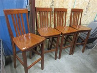 Four nice wood, hightop table chairs