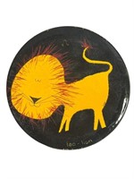 A Guffee Leo-Lion Enamel Plate. See Photos For