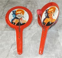PAIR OF VINTAGE TIN NOISE MAKERS