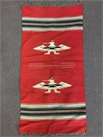 Vtg Native American Woven Rug 39x19"