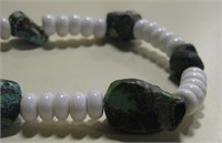 Sterling Silver, Turquoise & Glass Bead Necklace