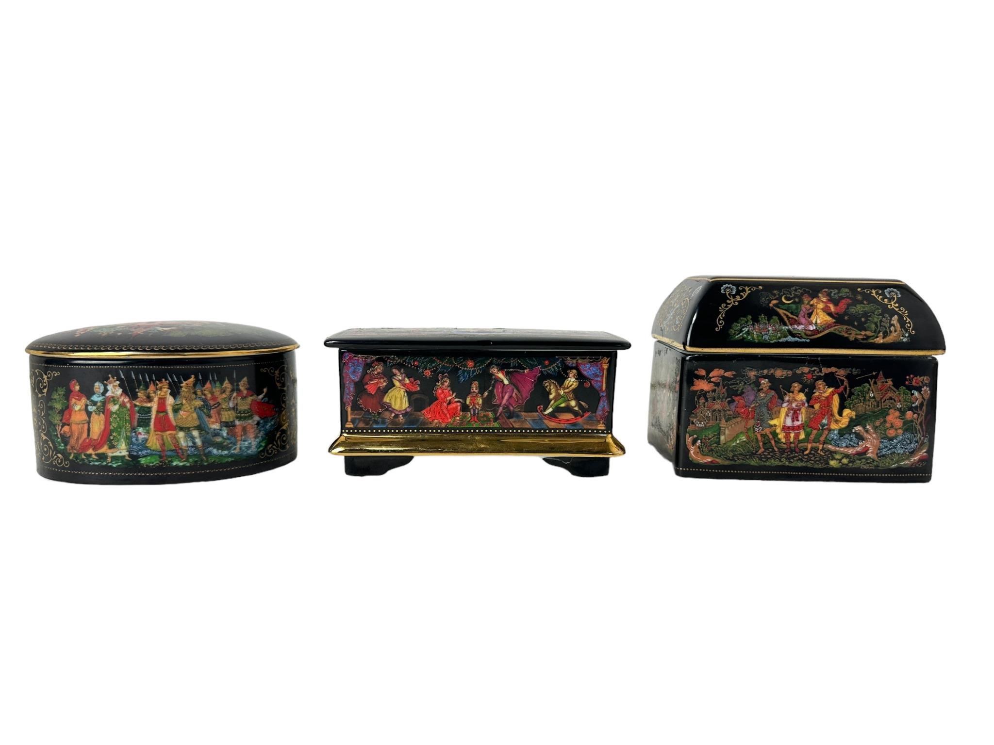 Porcelain Russian Trinket Boxes & Music Box