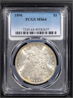 1896 $1 Morgan Dollar PCGS MS64
