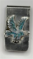 Money Clip w/Sterling Chip Inlay Eagle