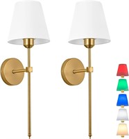 Gold Wall Sconces  Dimmable  Set of 2