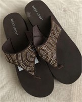 Women's West Loop Sandals-Size L 9-10 Brown Bling