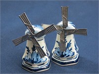 DELFT Blue Hand Painted Windmill S & P Shakers