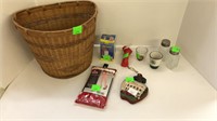 (1) basket, miscellaneous items