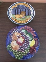 2 Decorative plates:  "Peace on Earth Good Will