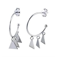 Sterling Silver- Dangling Triangle  Earrings