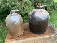 LOT OF 2 BEEHIVE STONEWARE JUGS