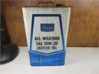 Vintage Metal Sears 10W-30 Ten Quart Motor Oil