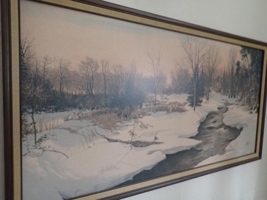 Winter River Scene By Robert Dooras -