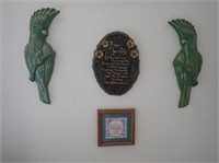 (2) Bird Decor, Prayer Plaque, Other Plaque