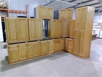 42" Glazed Mocha Kitchen Cabinet Set