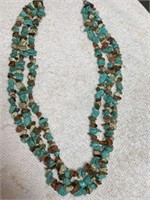 VINTAGE NAVAJO STYLE 3 STRAND TURQUOISE NECKLACE