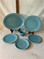Early Fiestaware Turquoise, (2) Saucers, Small