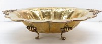 GATCO Hammered Solid Brass Footed Fruit Bowl