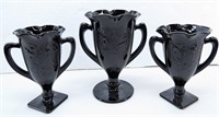 Set of 3 LE Smith Black Amethyst Loving Cups