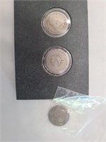 3 Piece Liberty Nickels, 1905, 1908, 1912