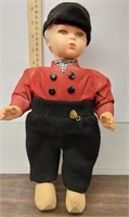Vintage Swedish walking boy doll. Move his arms