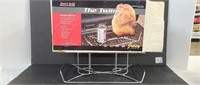 Beer can chicken holder for a standard outdoor