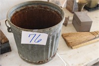 VERY HEAVY GALVANIZED BUCKET, RUSTY, NO HOLES