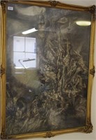 Large framed art work, 98cm by 71cm