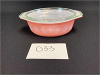 Pyrex Daisy Pink Oval Casserole Dish with lid